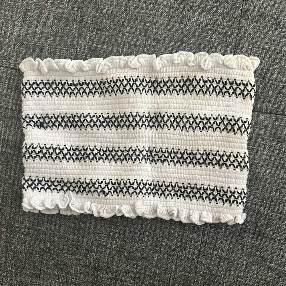 Urban Outfitters Silence + Noise Black and White Cropped Tube Top